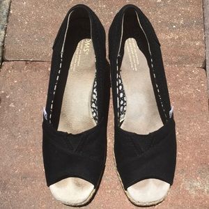 Black Toms Wedges